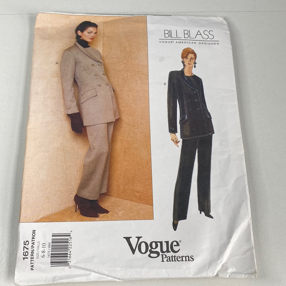 Vintage Vogue 1675 Bill Blass suit pattern sizes 6-8-10